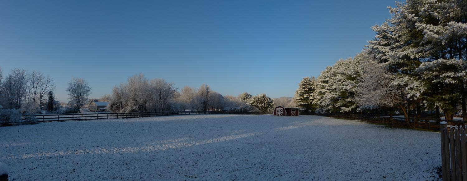  - Backyard winter panorama --- Click to see ORIGINAL --- - -  Panasonic DMC-FZ150 - post processing - - art  - photography - by Tony Karp